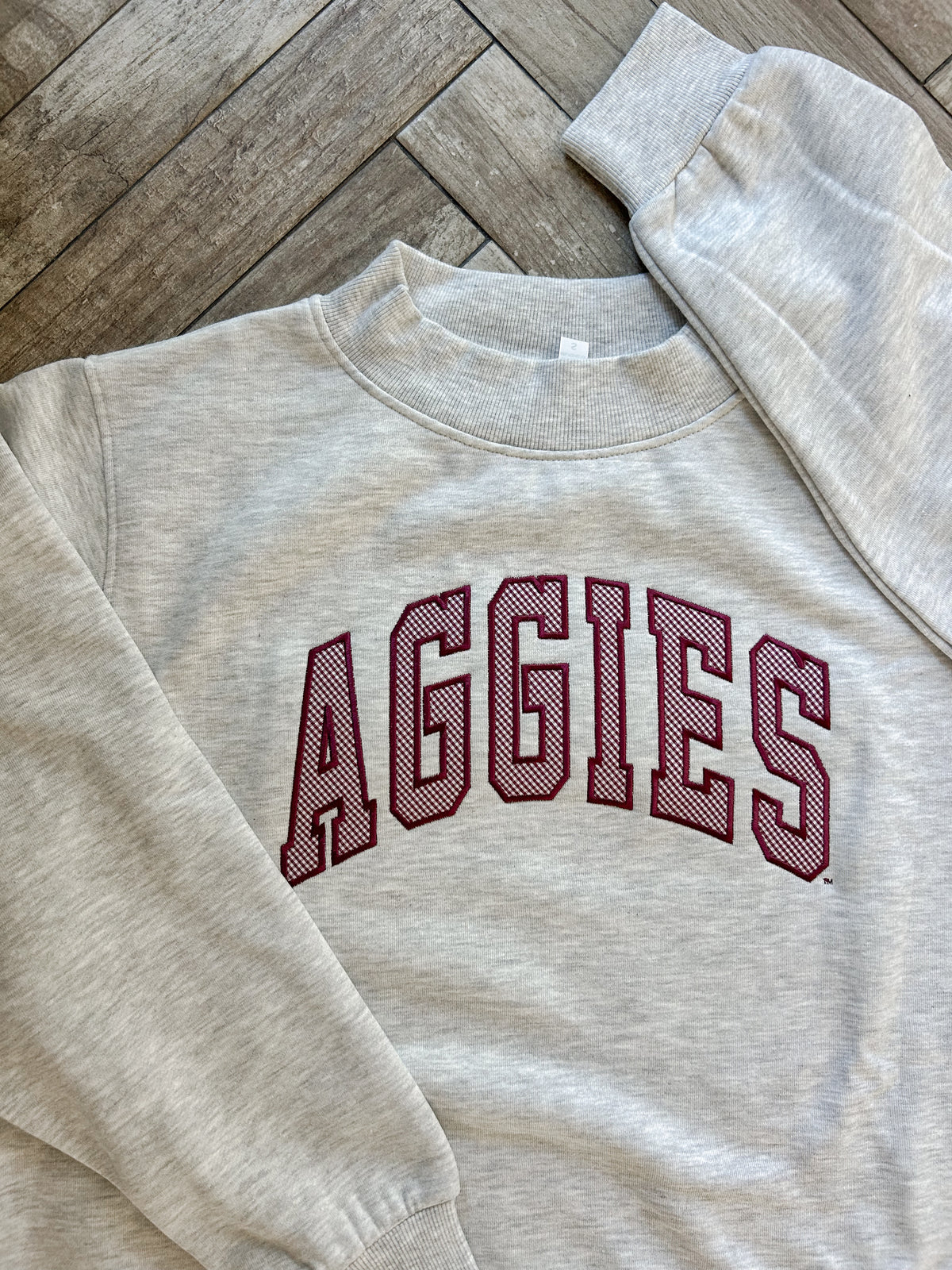 Aggies Mockneck - Micro Gingham