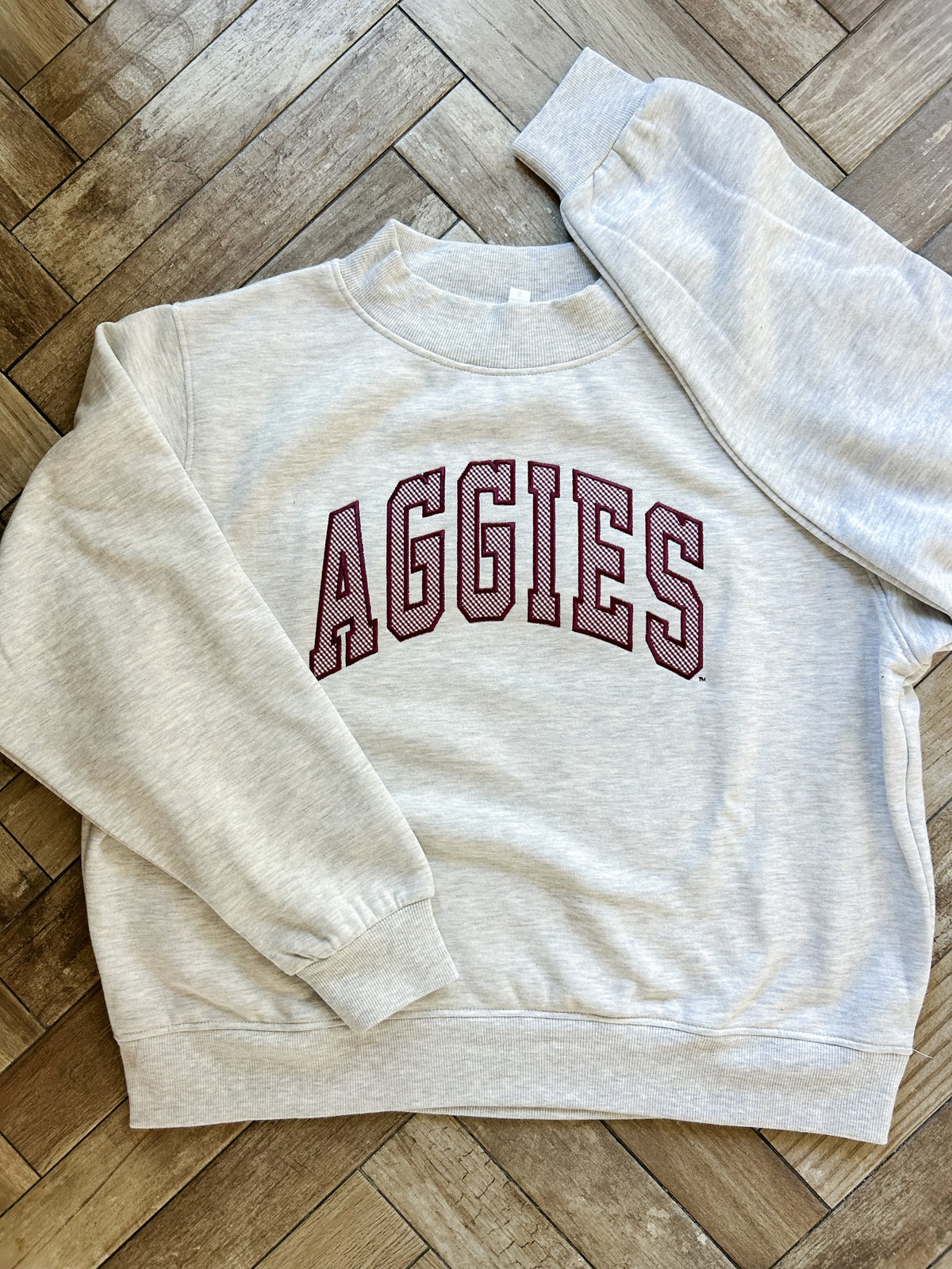 Aggies Mockneck - Micro Gingham