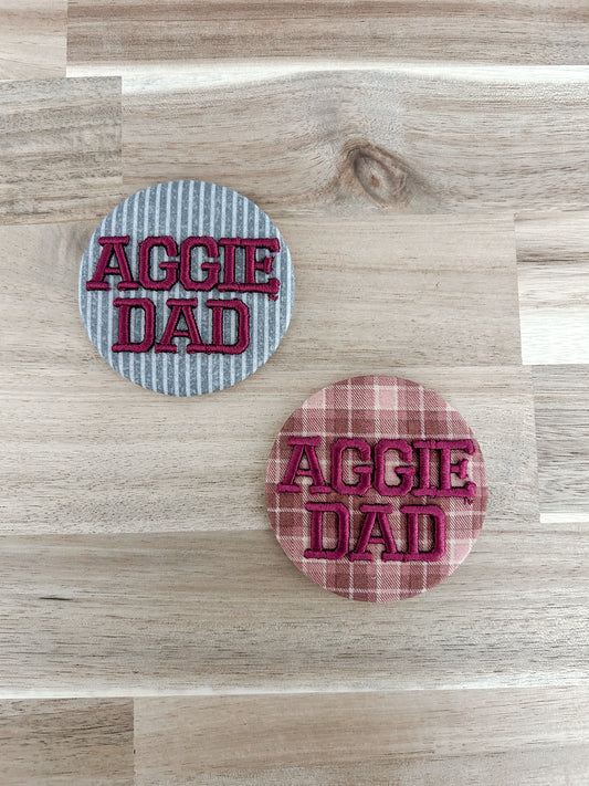 Aggie Dad Embroidered Button