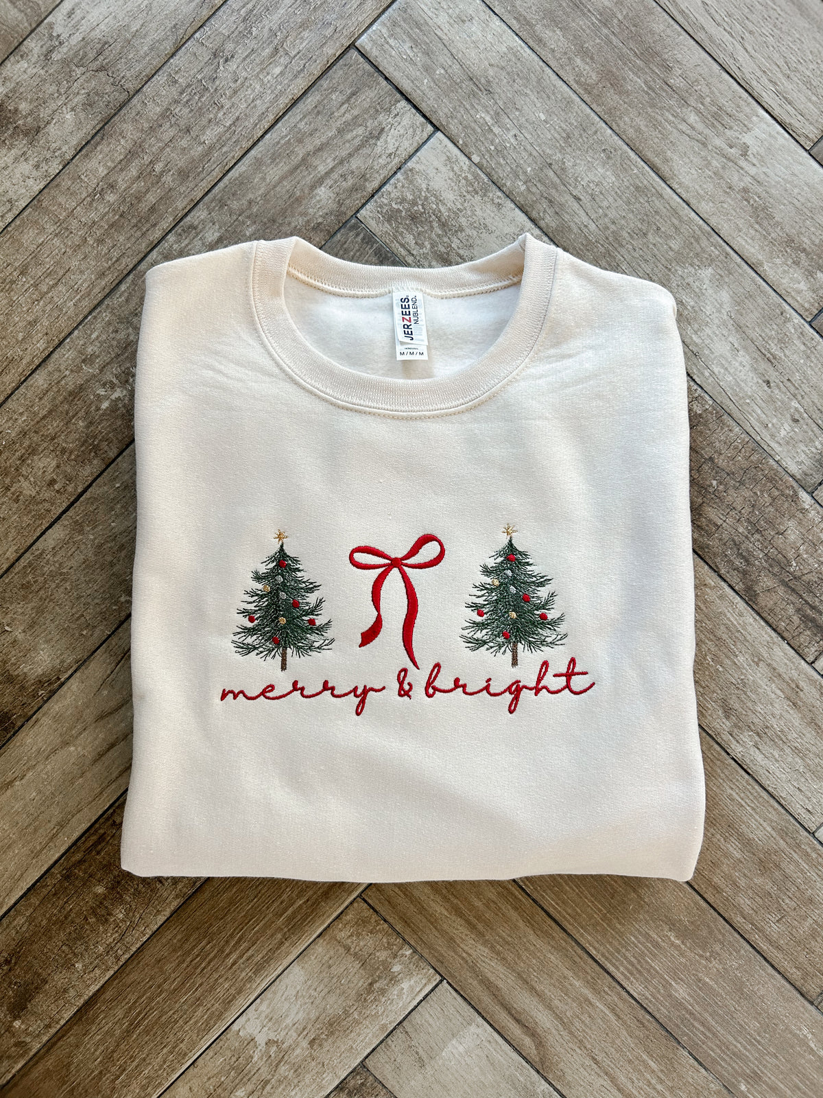 Merry and Bright - Embroidered Sweatshirt