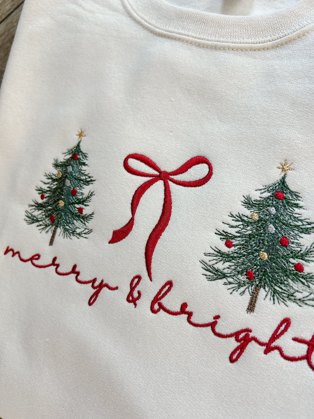 Merry and Bright - Embroidered Sweatshirt
