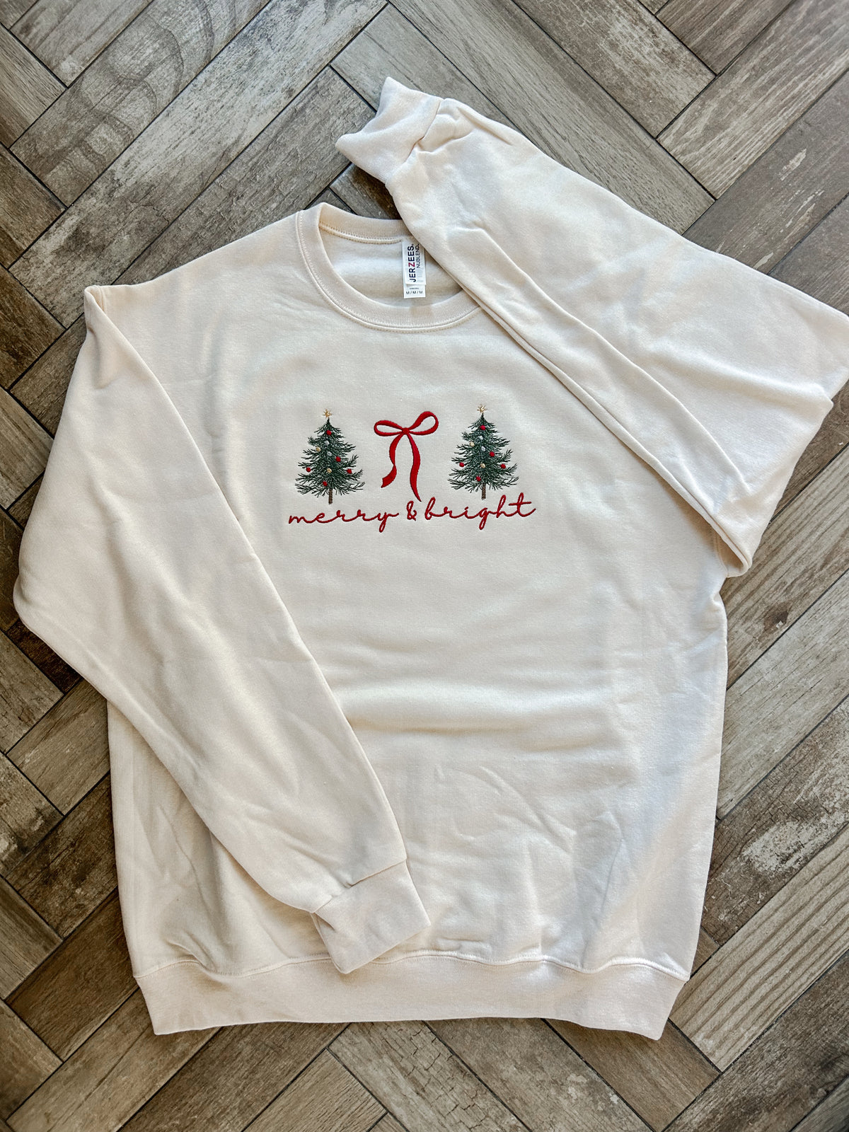 Merry and Bright - Embroidered Sweatshirt