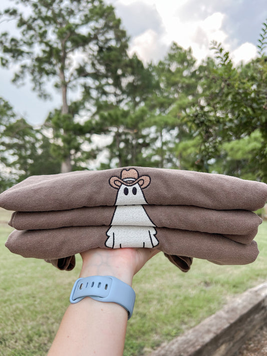 Howdy Ghosty Embroidered T-Shirts