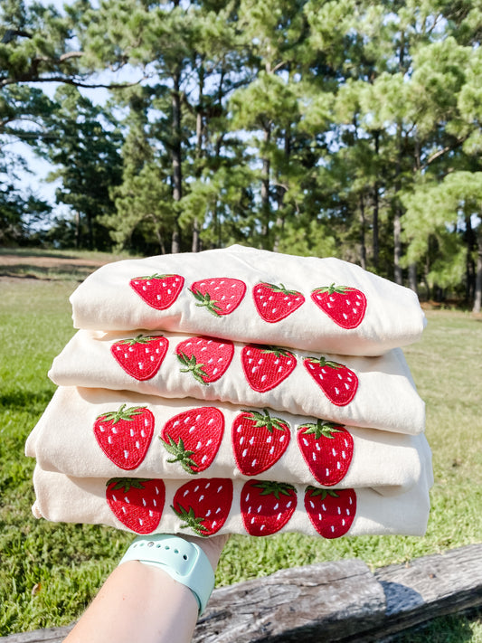 Embroidered Strawberry Comfort Colors T-Shirt