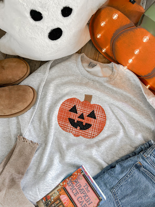 Quilted Jack-O-Lantern Crewneck