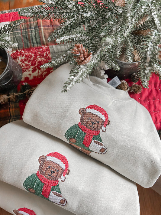 Cross Stitch Christmas Bear
