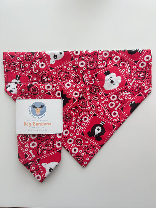 Red Paisley - Over the Collar Dog Bandana