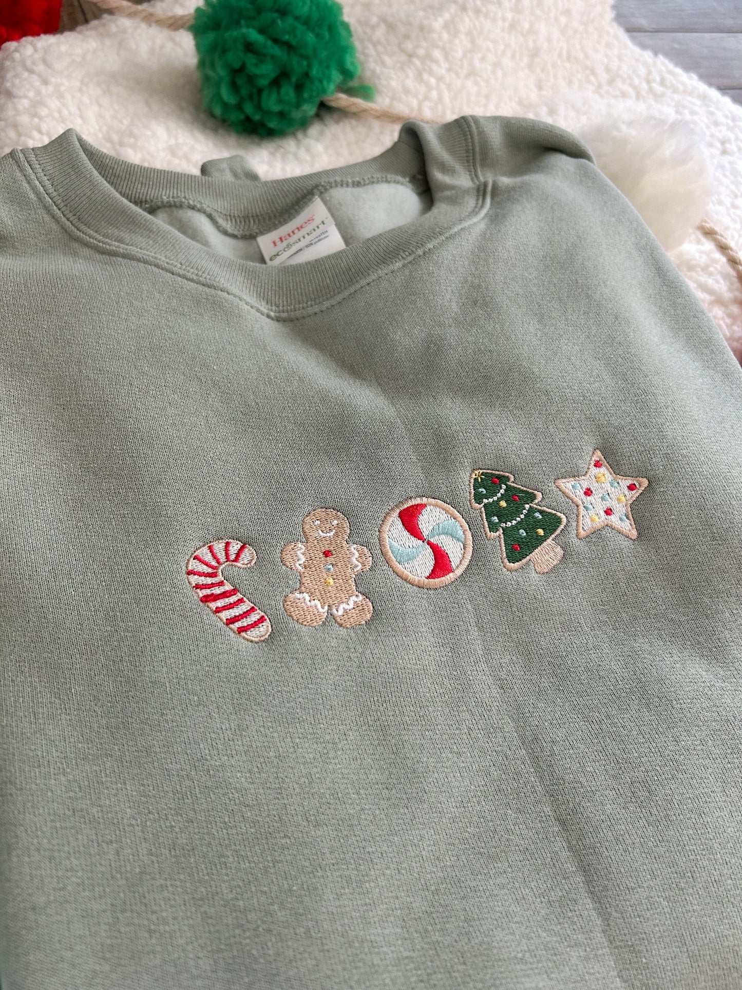 Christmas Cookies Embroidered Sweatshirt