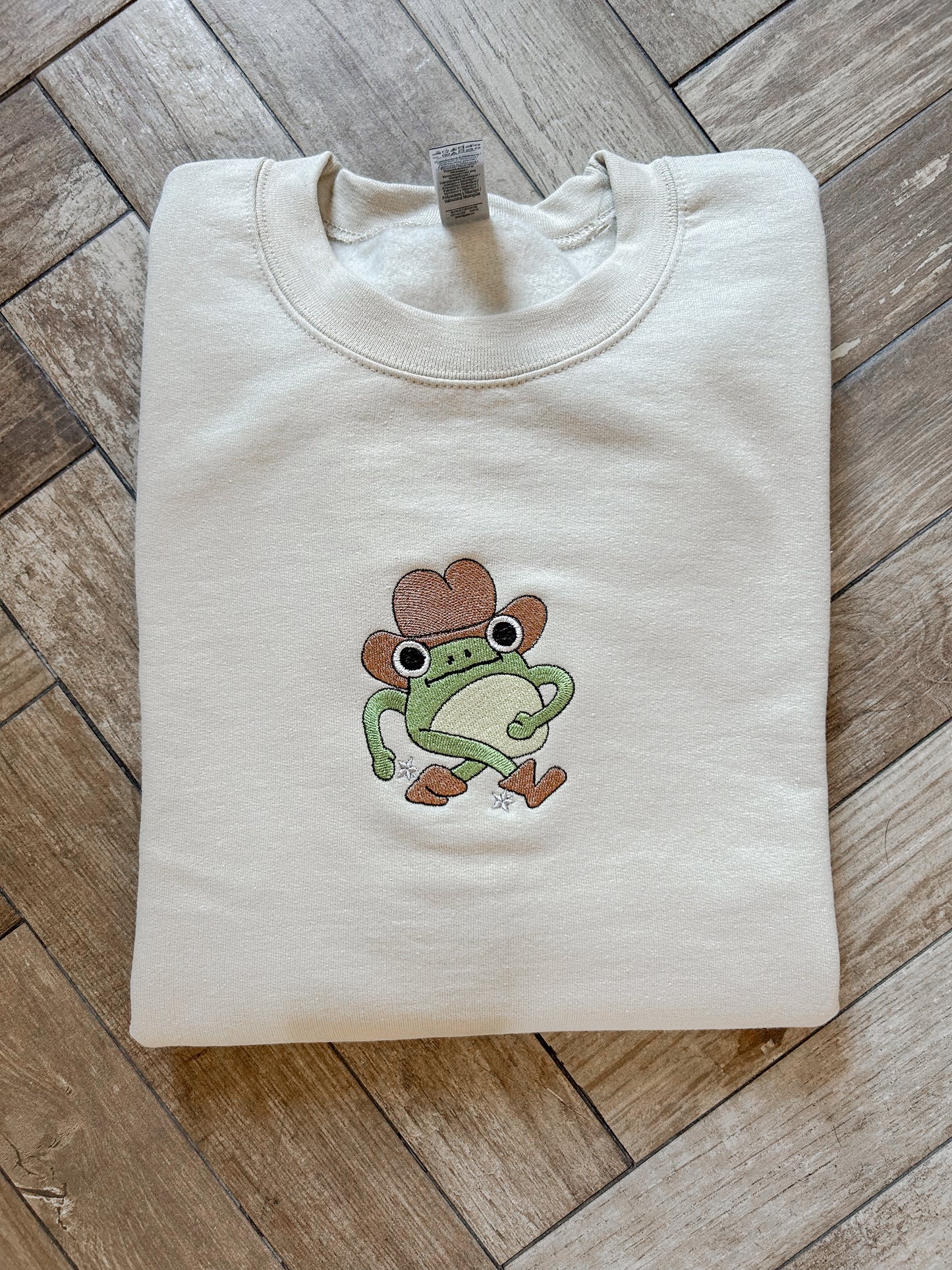 Cowboy Frog Embroidered Sweatshirt