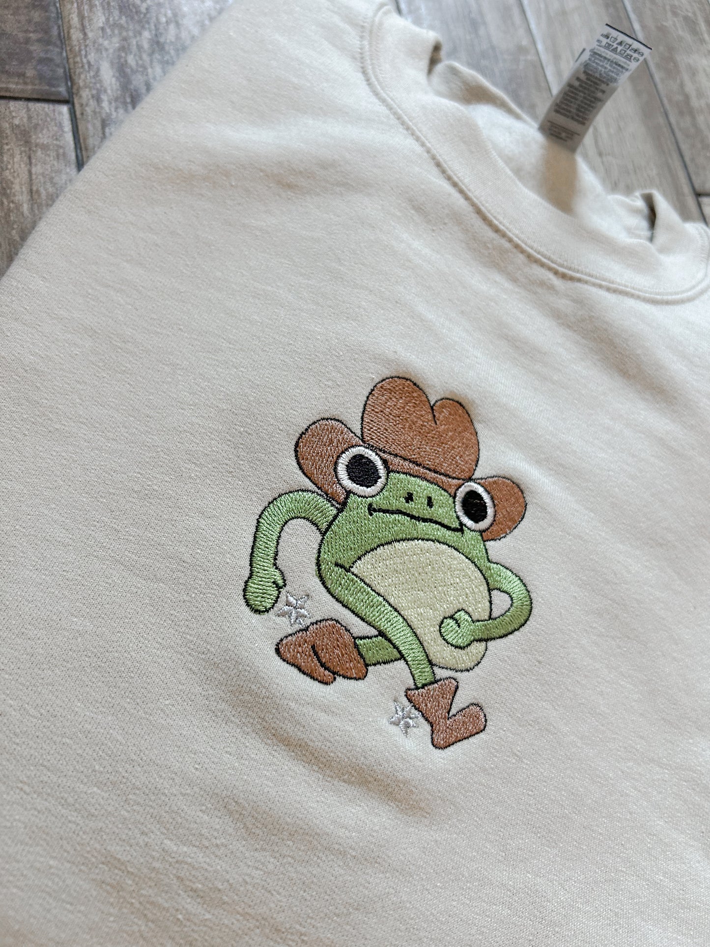 Cowboy Frog Embroidered Sweatshirt