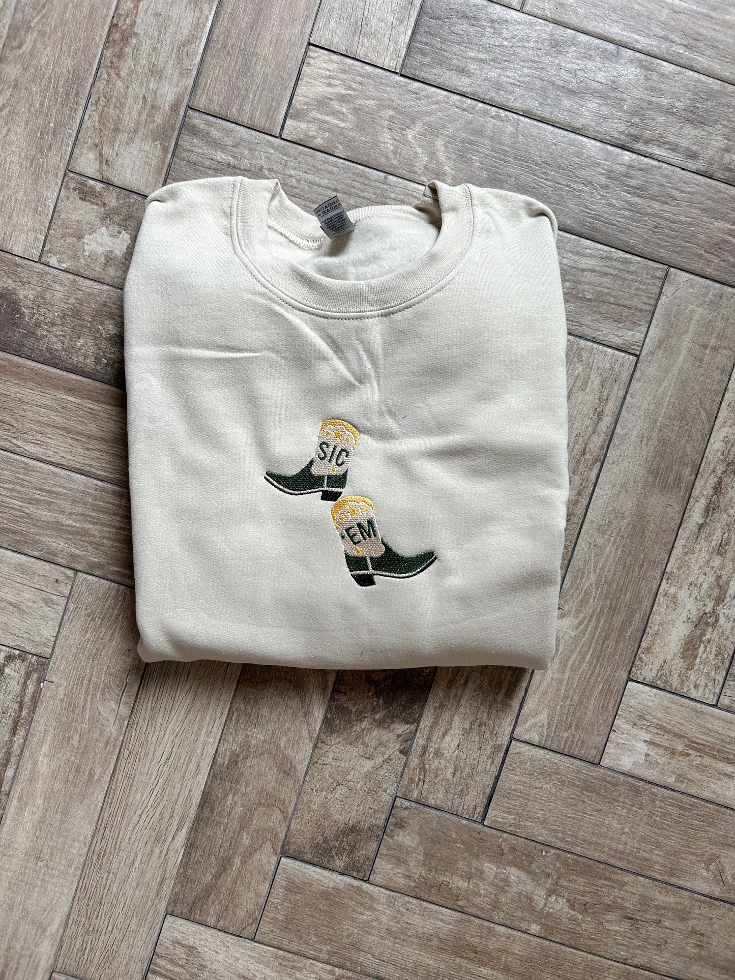 Sic'em Boots Embroidered Sweatshirt