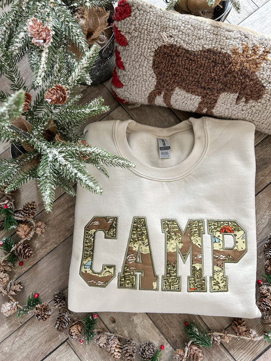 Camp Applique Embroidered Sweatshirt