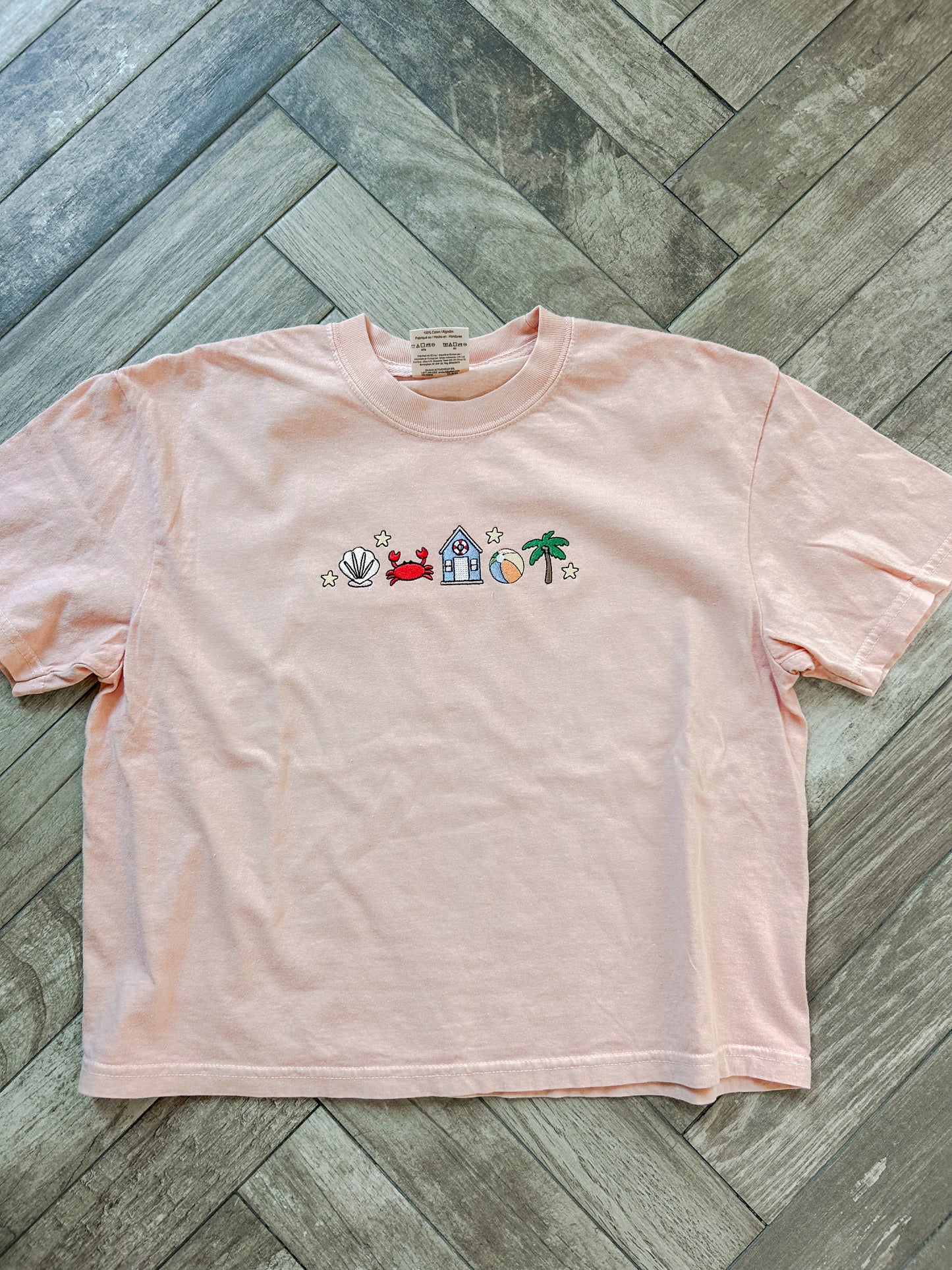Beach Icons Cropped Tshirt