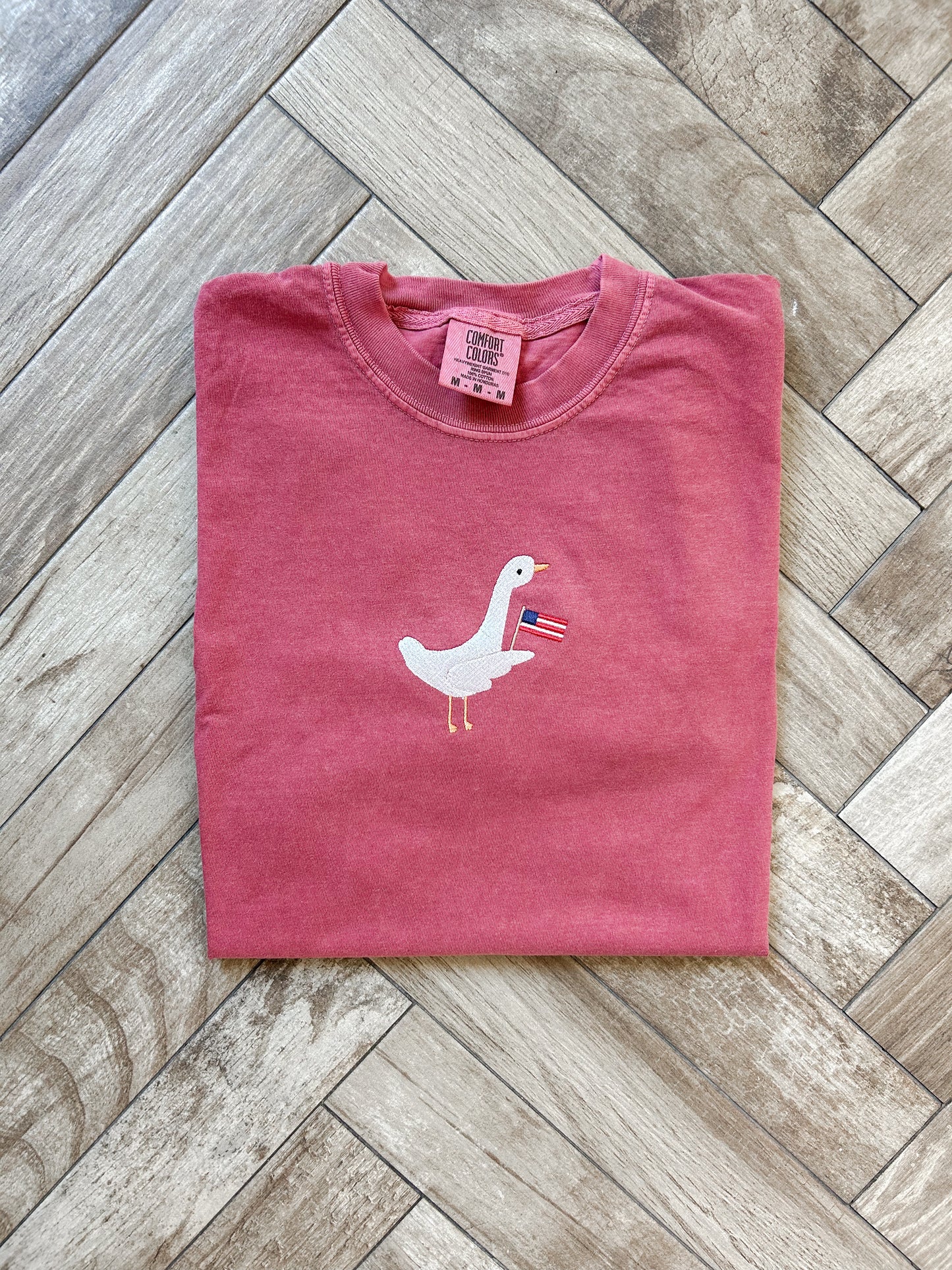 Patriotic Goose Embroidered Tshirt