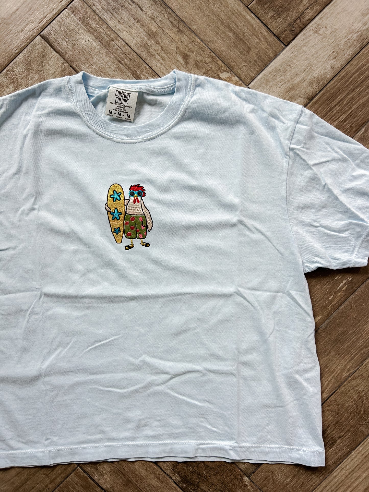 Surfing Rooster Cropped Tshirt