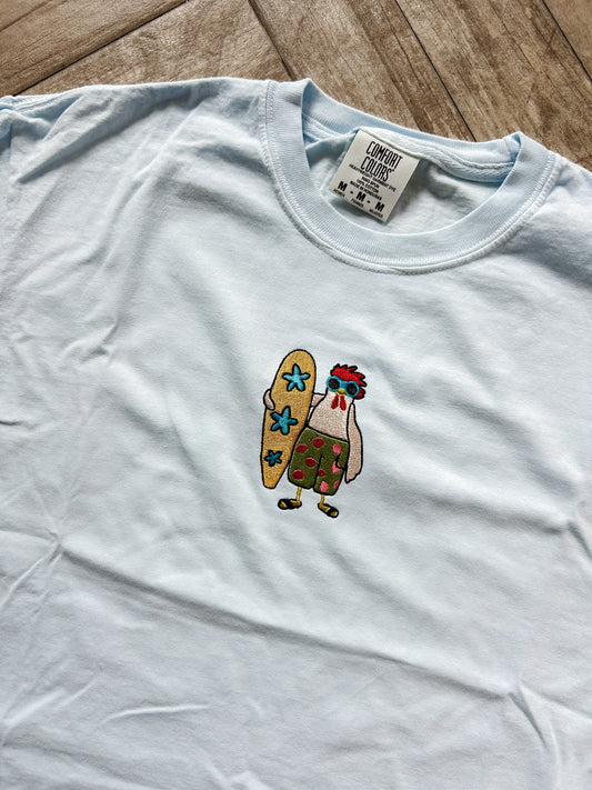 Surfing Rooster Cropped Tshirt