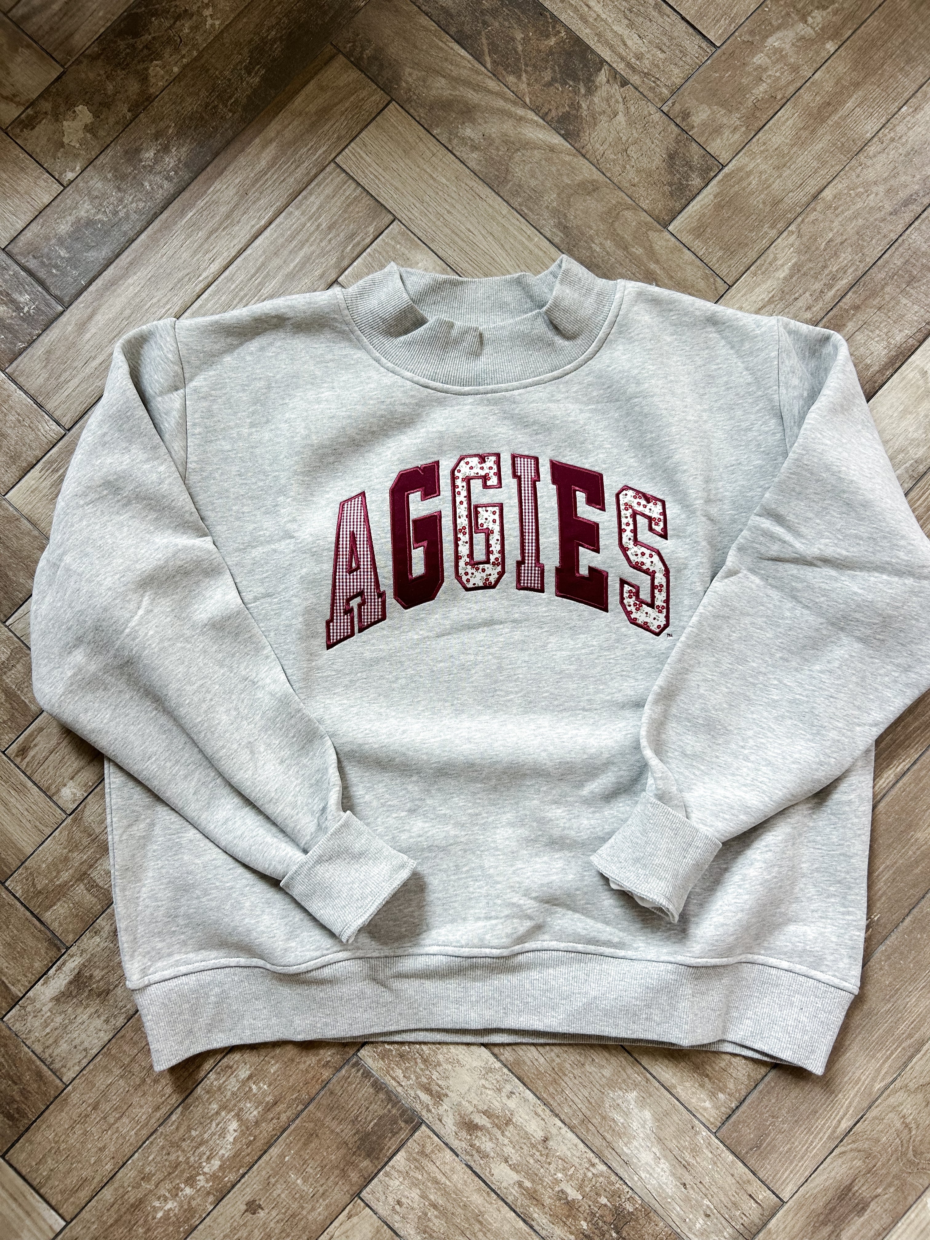Aggies Mockneck - Patchwork Fabric – MooseandMillie