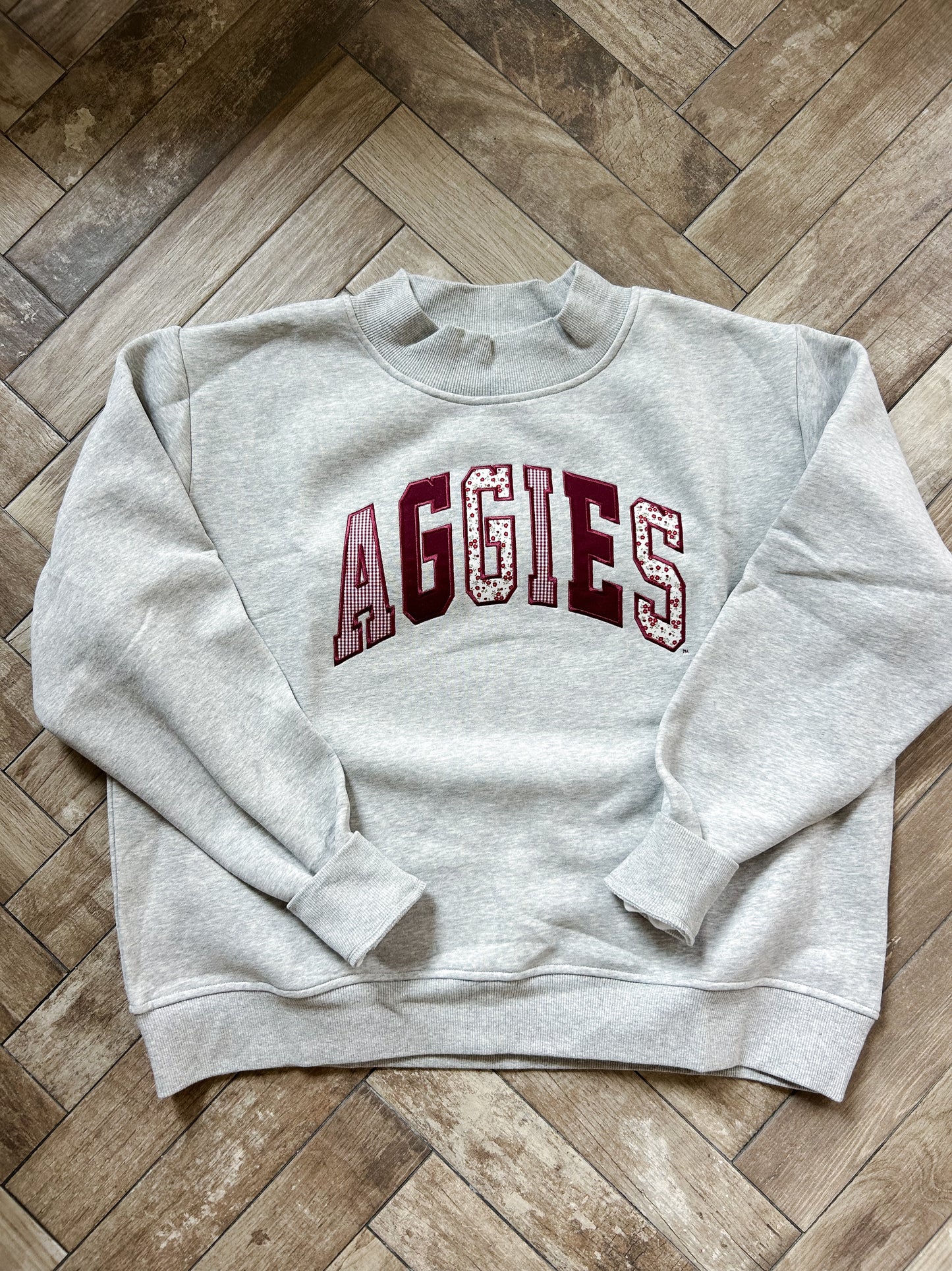 Aggies Mockneck - Patchwork Fabric