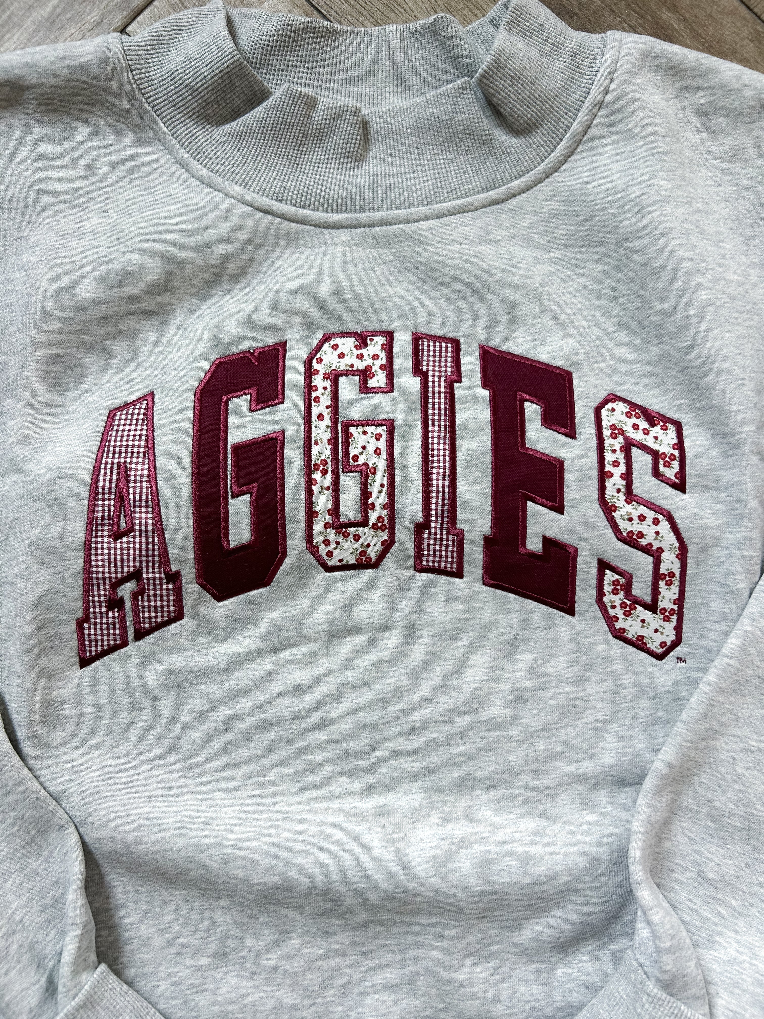 Aggies Mockneck - Patchwork Fabric – MooseandMillie