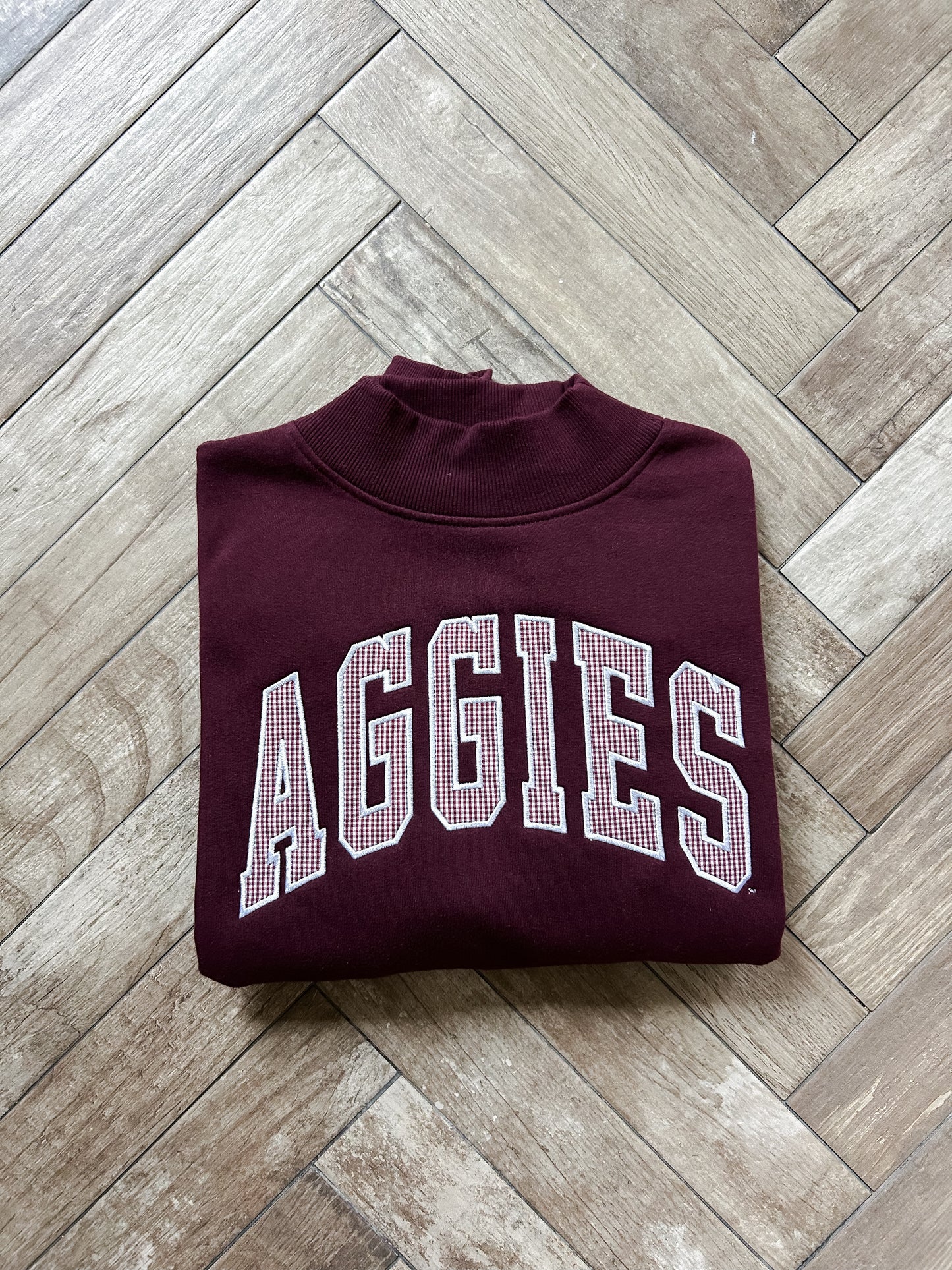 Aggies Mockneck - Maroon Cropped
