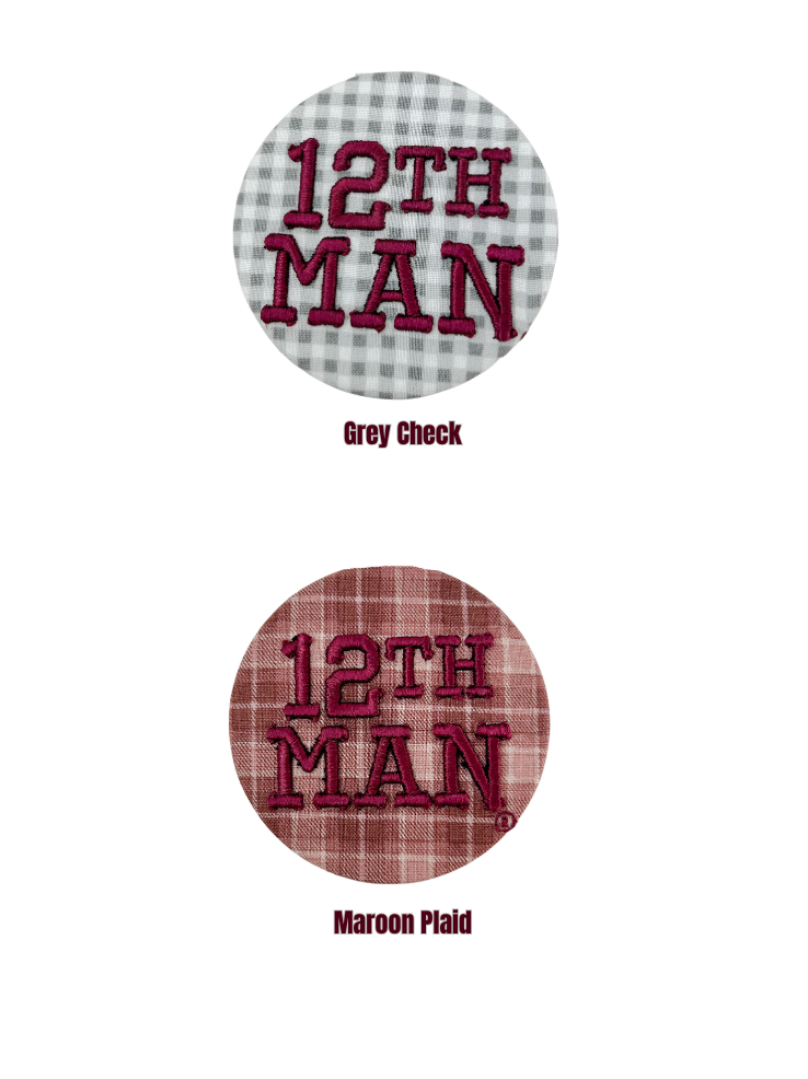 12th Man Embroidered Button