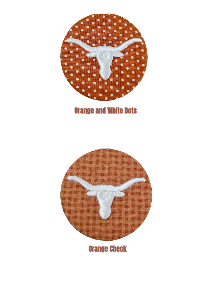 Longhorn Embroidered Button