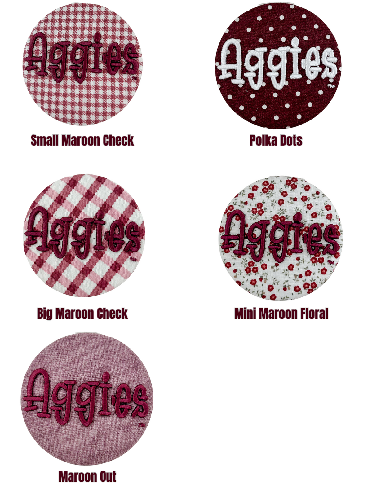 Aggies Embroidered Button